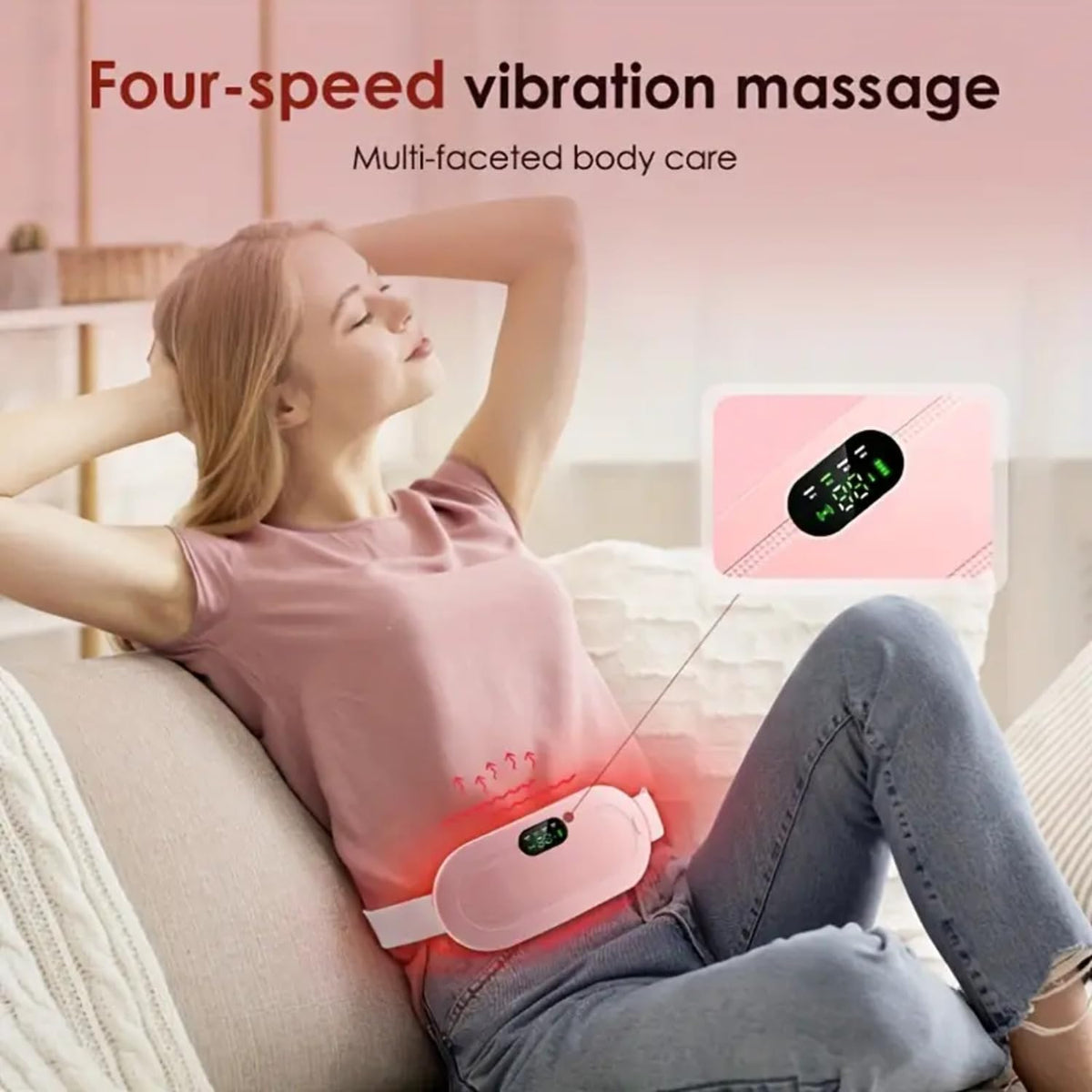 Period Cramp Relief Massager with Heating Pad for Back Pain|