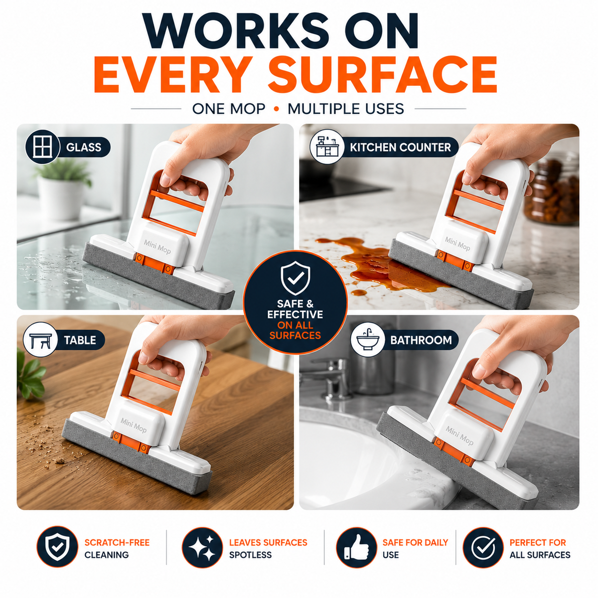Mini Foldable Squeeze Mop Pro – Compact, Portable & Effortless Cleaning