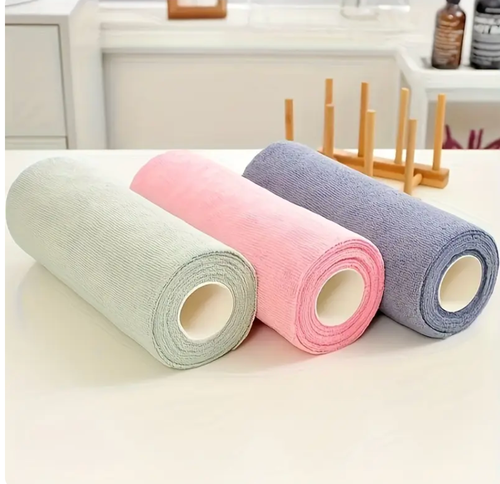 Reusable Kitchen Cleaning Cloth Roll | Absorbent Microfiber Towels