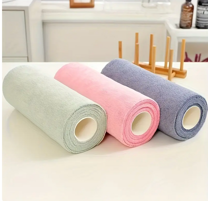 Reusable Kitchen Cleaning Cloth Roll | Absorbent Microfiber Towels
