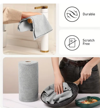 Reusable Kitchen Cleaning Cloth Roll | Absorbent Microfiber Towels