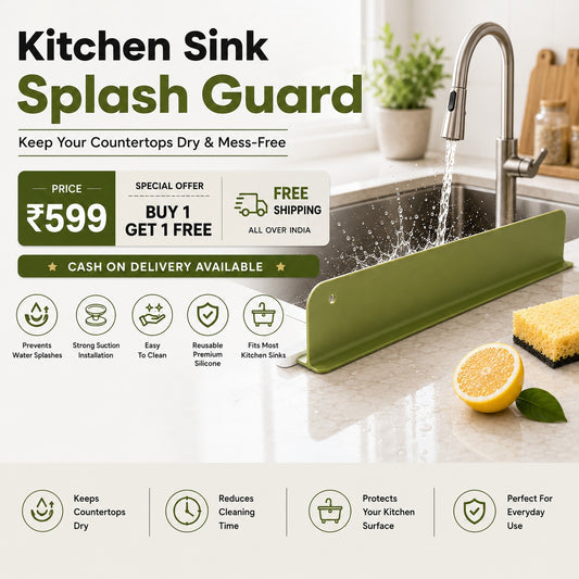 Silicone Splash Guard For Kitchen Sink (Pack Of 2)
